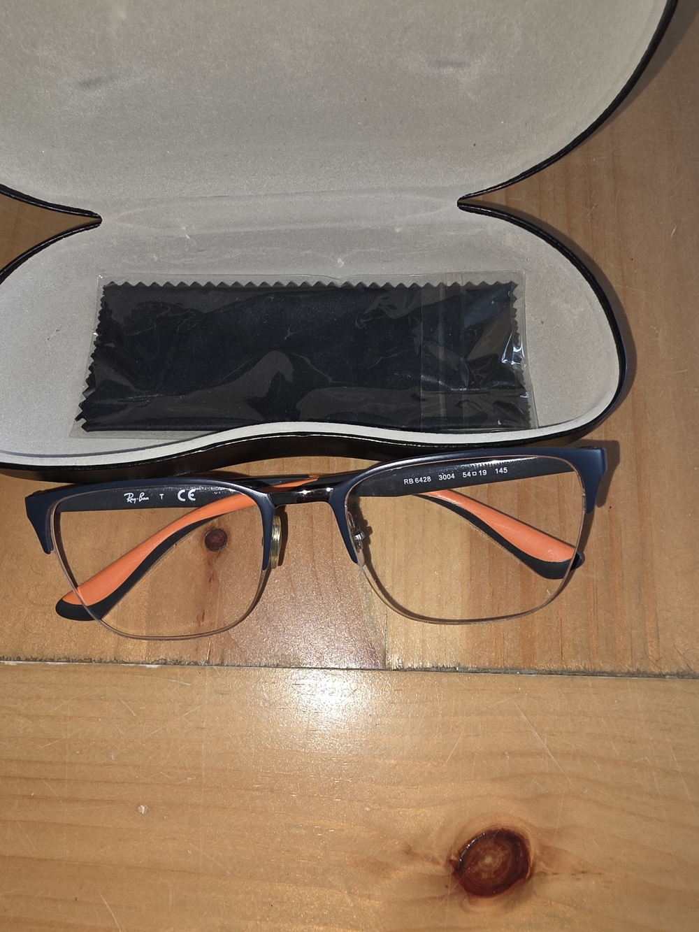 Ray-Ban RB6428 3004 Rectangular Eyeglasses Frame Only Gray Silver 54-19